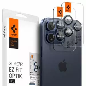 Osłona Aparatu Spigen Optik.TR Camera Protector 2-pack Iphone 14 / 15 Pro, Pro Max Blue Titanium