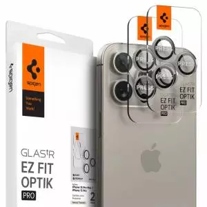 Osłona Aparatu Spigen Optik.TR Camera Protector 2-pack Iphone 14 15 16 Pro/Max Natural Titanium