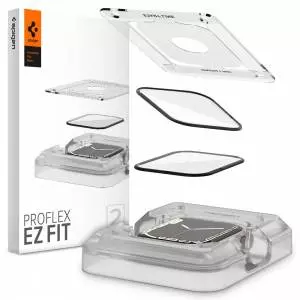 Szkło hybrydowe Spigen Proflex ”ez Fit” 2-pack do Apple Watch 7, 8, 9 45mm