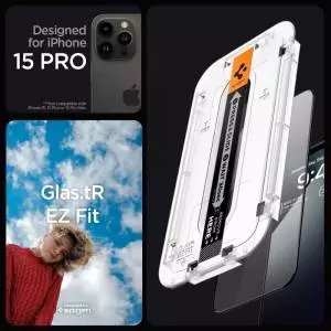 Szkło hartowane Spigen  Glas.tr ”ez Fit” Fc 2-pack do Iphone 15 Pro Black