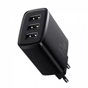 Ładowarka sieciowa Baseus Compact Quick Charger, 3x USB, 17W czarna