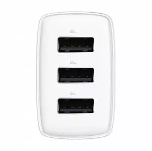 Ładowarka sieciowa Baseus Compact Quick Charger, 3x USB, 17W biała