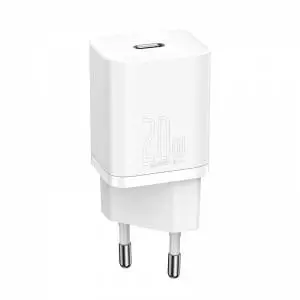 Ładowarka sieciowa Baseus Super Si Quick Charger 1C 20W z przewodem USB-C do Lightning 1m biała