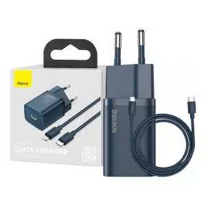 Ładowarka sieciowa Baseus Super Si Quick Charger 1C 20W z przewodem USB-C do Lightning 1m niebieska