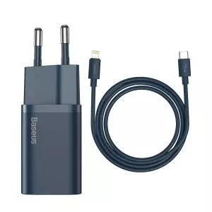 Ładowarka sieciowa Baseus Super Si Quick Charger 1C 20W z przewodem USB-C do Lightning 1m niebieska