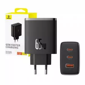 Ładowarka sieciowa Baseus OS-Cube Pro 2xUSB-C + USB, 65W czarna