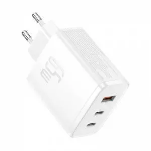 Ładowarka sieciowa Baseus OS-Cube Pro 2xUSB-C + USB, 65W biała