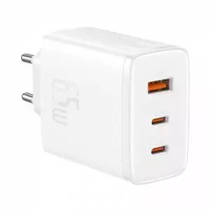 Ładowarka sieciowa Baseus OS-Cube Pro 2xUSB-C + USB, 65W biała
