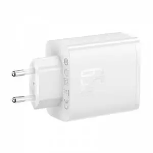 Ładowarka sieciowa Baseus OS-Cube Pro 2xUSB-C + USB, 65W biała