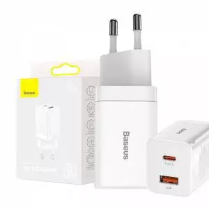 Ładowarka sieciowa Baseus Super Si Pro Quick Charger USB + USB-C 30W biała