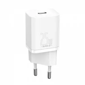 Ładowarka sieciowa Baseus Super Si Quick Charger 1C 25W z przewodem USB-C do USB-C 1m biała