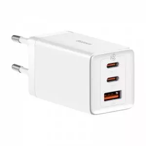 Ładowarka sieciowa Baseus GaN5 Pro 2xUSB-C + USB, 65W biała