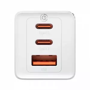 Ładowarka sieciowa Baseus GaN5 Pro 2xUSB-C + USB, 65W biała