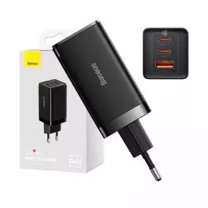 Ładowarka sieciowa Baseus GaN5 Pro 2xUSB-C + USB, 65W czarna