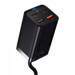 Ładowarka sieciowa Baseus GaN3 Pro, 2x USB-C, 2x USB, 65W czarna