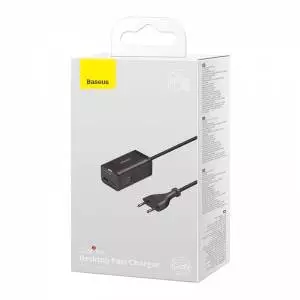 Ładowarka sieciowa Baseus GaN3 Pro, 2x USB-C, 2x USB, 65W czarna