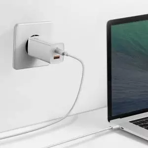 Ładowarka sieciowa Baseus GaN2 Lite, USB + USB-C, 65W, EU biała