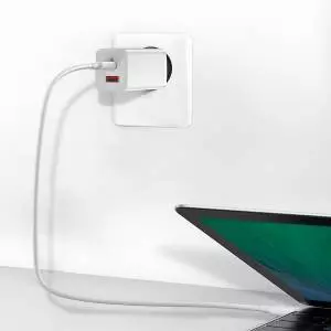 Ładowarka sieciowa Baseus GaN2 Lite, USB + USB-C, 65W, EU biała