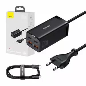 Ładowarka sieciowa Baseus GaN3 Pro 2xUSB-C + 2xUSB, 100W czarna