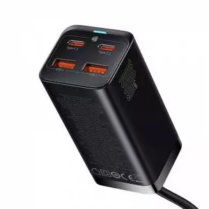 Ładowarka sieciowa Baseus GaN3 Pro 2xUSB-C + 2xUSB, 100W czarna