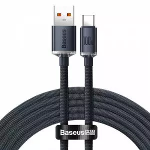 Kabel USB do USB-C Baseus Crystal Shine, 100W, 2m czarny