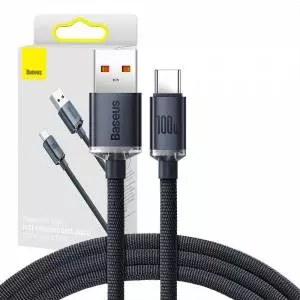 Kabel USB do USB-C Baseus Crystal Shine, 100W, 1.2m czarny