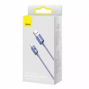 Kabel USB do USB-C Baseus Crystal Shine, 100W, 2m, fioletowy