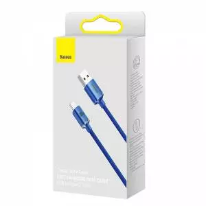Kabel USB do USB-C Baseus Crystal Shine, 100W, 1.2m, niebieski