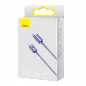 Kabel USB-C do USB-C Baseus Crystal Shine, 100W, 2m fioletowy