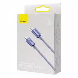 Kabel USB-C do Lightning Baseus Crystal, 20W, PD, 2m fioletowy