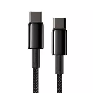 Kabel USB-C do USB-C Baseus Tungsten Gold, 100W, 1m czarny