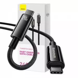 Kabel USB-C do USB-C Baseus Tungsten Gold 240W 1m czarny