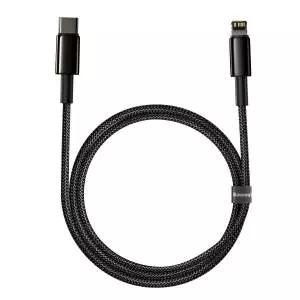 Kabel USB-C do Lightning Baseus Tungsten Gold, 20W, 5A, PD, 2m czarny
