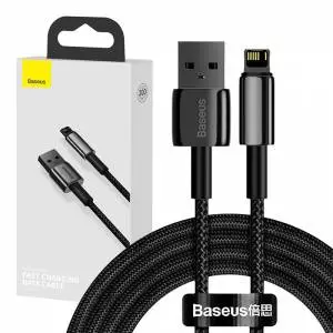 Kabel USB do Lightning Baseus Tungsten Gold, 2.4A, 2m czarny