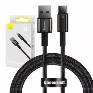 Kabel USB do USB-C Baseus Tungsten Gold, 100W, 1m czarny