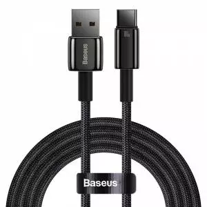 Kabel USB do USB-C Baseus Tungsten Gold, 100W, 1m czarny