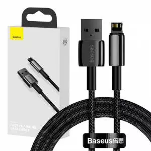 Kabel USB do Lightning Baseus Tungsten Gold, 2.4A, 1m czarny