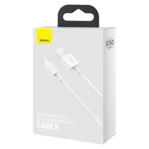 Kabel USB do Lightning Baseus Superior Series, 2.4A, 1.5m biały