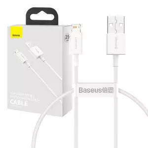 Kabel USB do Lightning Baseus Superior Series, 2.4A, 0.25m biały