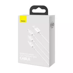 Kabel USB 3w1 Baseus Superior Series, USB do micro USB / USB-C / Lightning, 3.5A, 1.2m biały