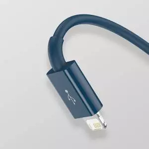 Kabel USB 3w1 Baseus Superior Series, USB do micro USB / USB-C / Lightning, 3.5A, 1.5m niebieski