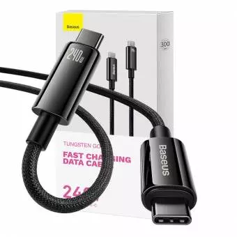 Kabel USB-C do USB-C Baseus Tungsten Gold 240W 3m czarny