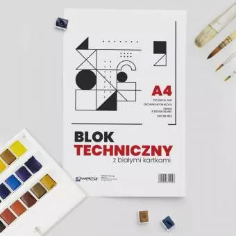Blok Techniczny WEKTOR A4 Biały, 10 kartek