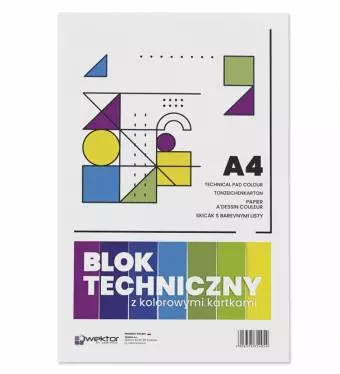 Blok Techniczny WEKTOR A4 Kolorowy, 8 kartek