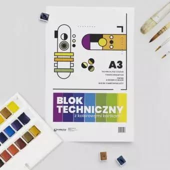 Blok Techniczny WEKTOR A3 Kolorowy, 8 kartek
