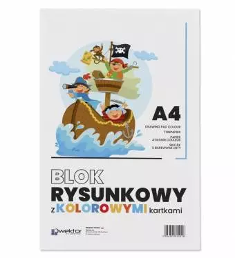 Blok Rysunkowy WEKTOR A4 Kolorowy, 16 kartek