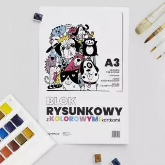 Blok Rysunkowy WEKTOR A3 Kolorowy, 16 kartek