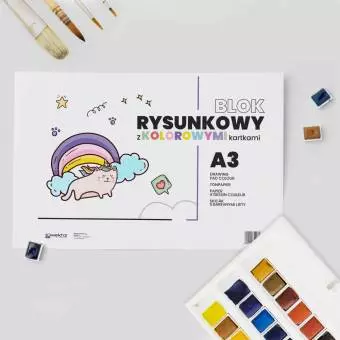 Blok Rysunkowy WEKTOR A3 Kolorowy, 16 kartek