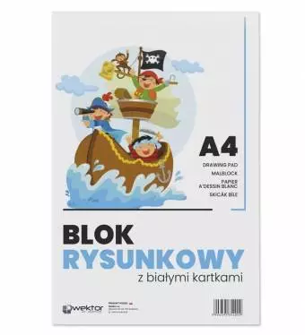 Blok Rysunkowy WEKTOR A4 Biały, 20 kartek