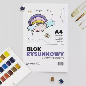 Blok Rysunkowy WEKTOR A4 Biały, 20 kartek